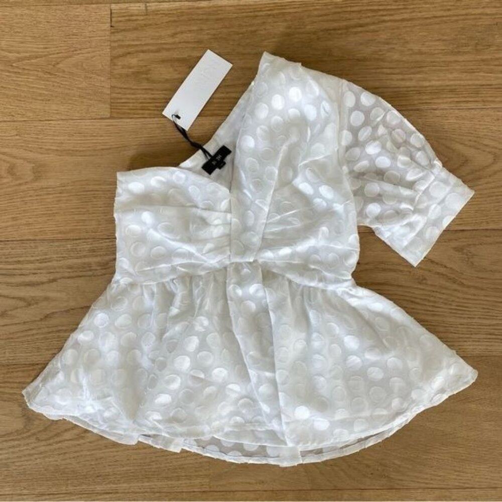 N12H - Mila Top Polka Dot in White